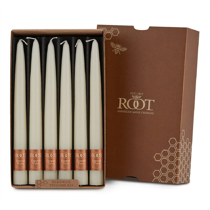 ROOT Hand Dipped Taper Candles - 12 Ct - Ivory - 9 X .88