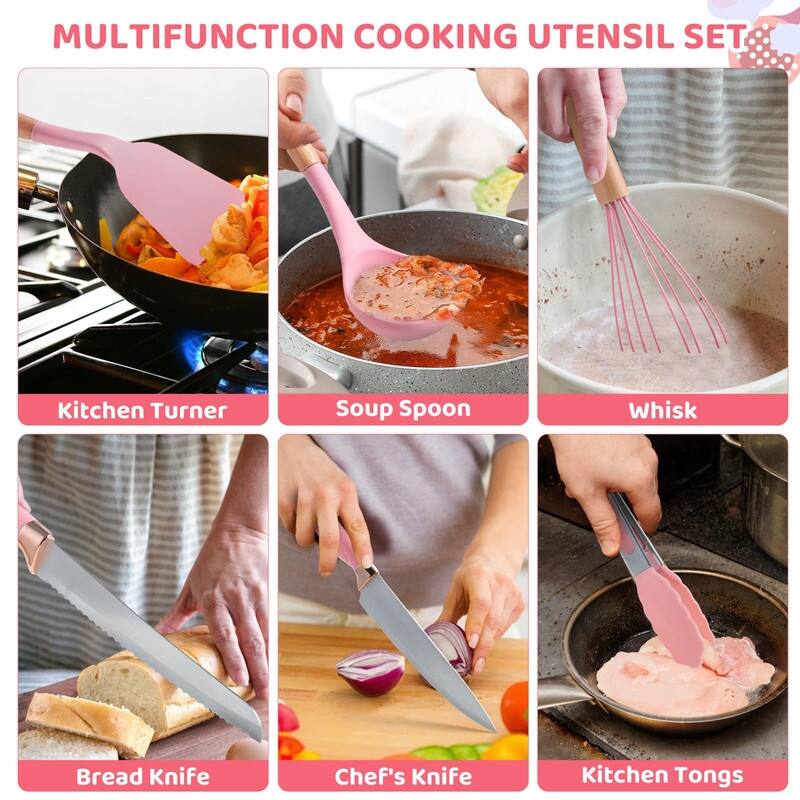 38 PCS Kitchen Utensils Set, Silicone Cooking Utensils