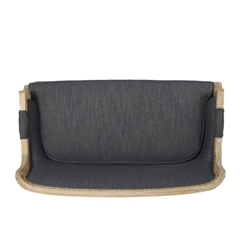 Charcoal Wood Loveseat Sofa with Rubber Wood Frame