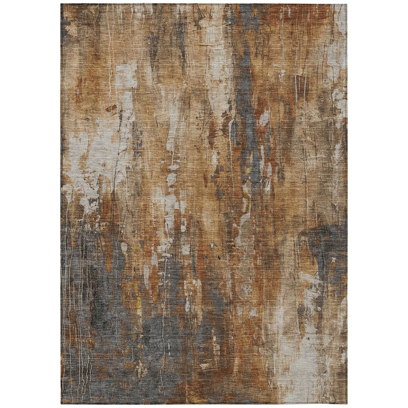 HomeRoots Abstract Transitional Rectangle Outdoor Rug