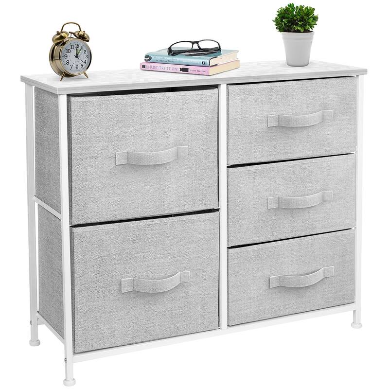 Dresser w/ 5 Drawers - Furniture Storage Tower Unit for Home, Bedroom