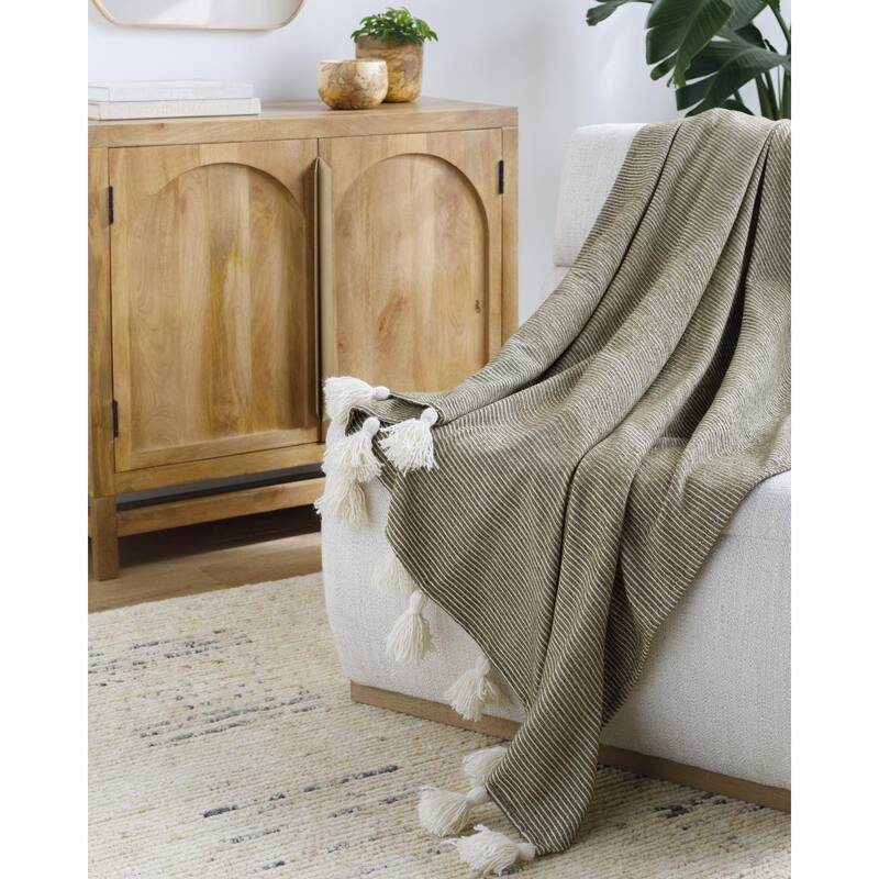 Becki Owens x Livabliss Modern Kapri Throw - Olive