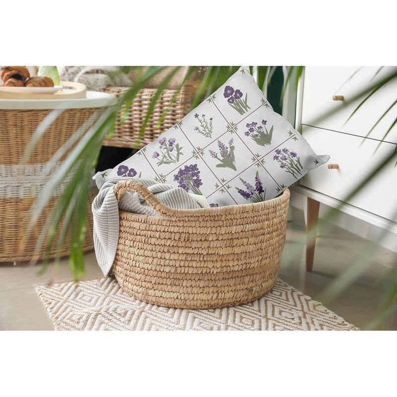 Framed Field Flowers Decorative Throw Pillow