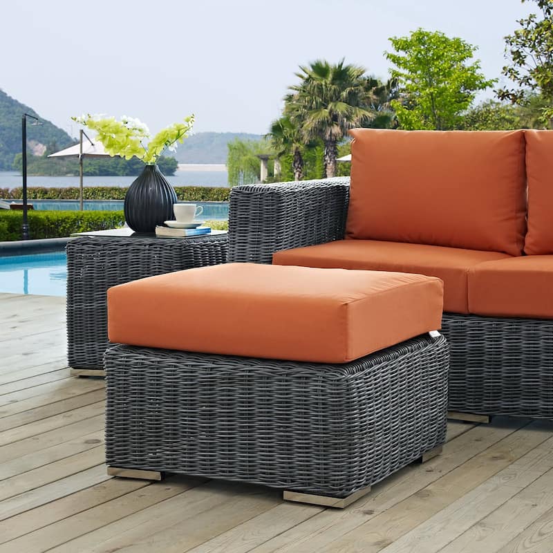 Summon Outdoor Patio Sunbrella® Ottoman - Canvas Tuscan
