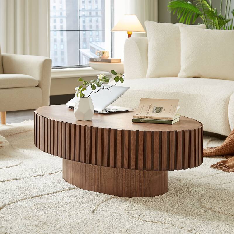 Walnut Decorative Table Drum Table Coffee Table Sofa Table - Walnut
