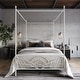 preview thumbnail 7 of 32, Clayfell Denver Metal Canopy Bed Full - White