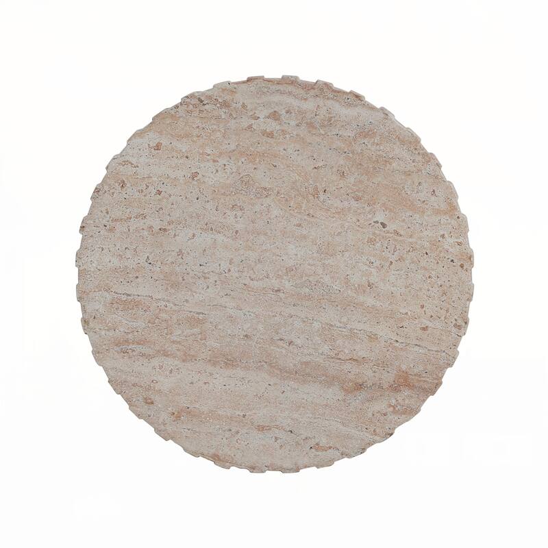 Outdoor/Indoor Lightweight Concrete Side Table,Travertine Finish