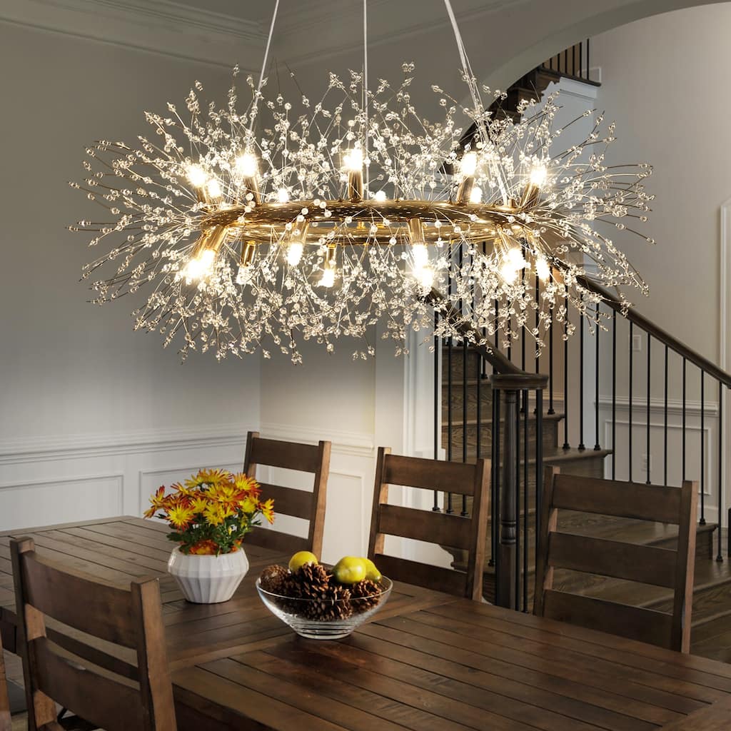 12/20-Light Modern Firework Dandelion Crystal Chandelier(Bulb Included)