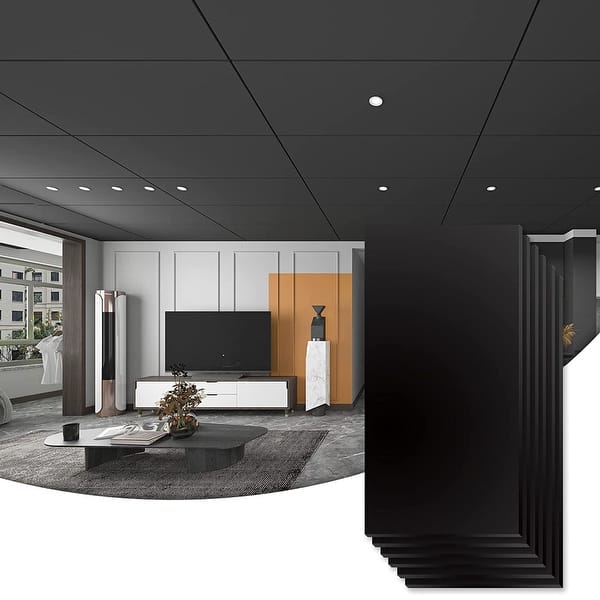 slide 2 of 8, Art3d 2ft x 4ft.Smooth Drop Ceiling Tiles,Lay-in Ceiling Tiles(80sqft/case)