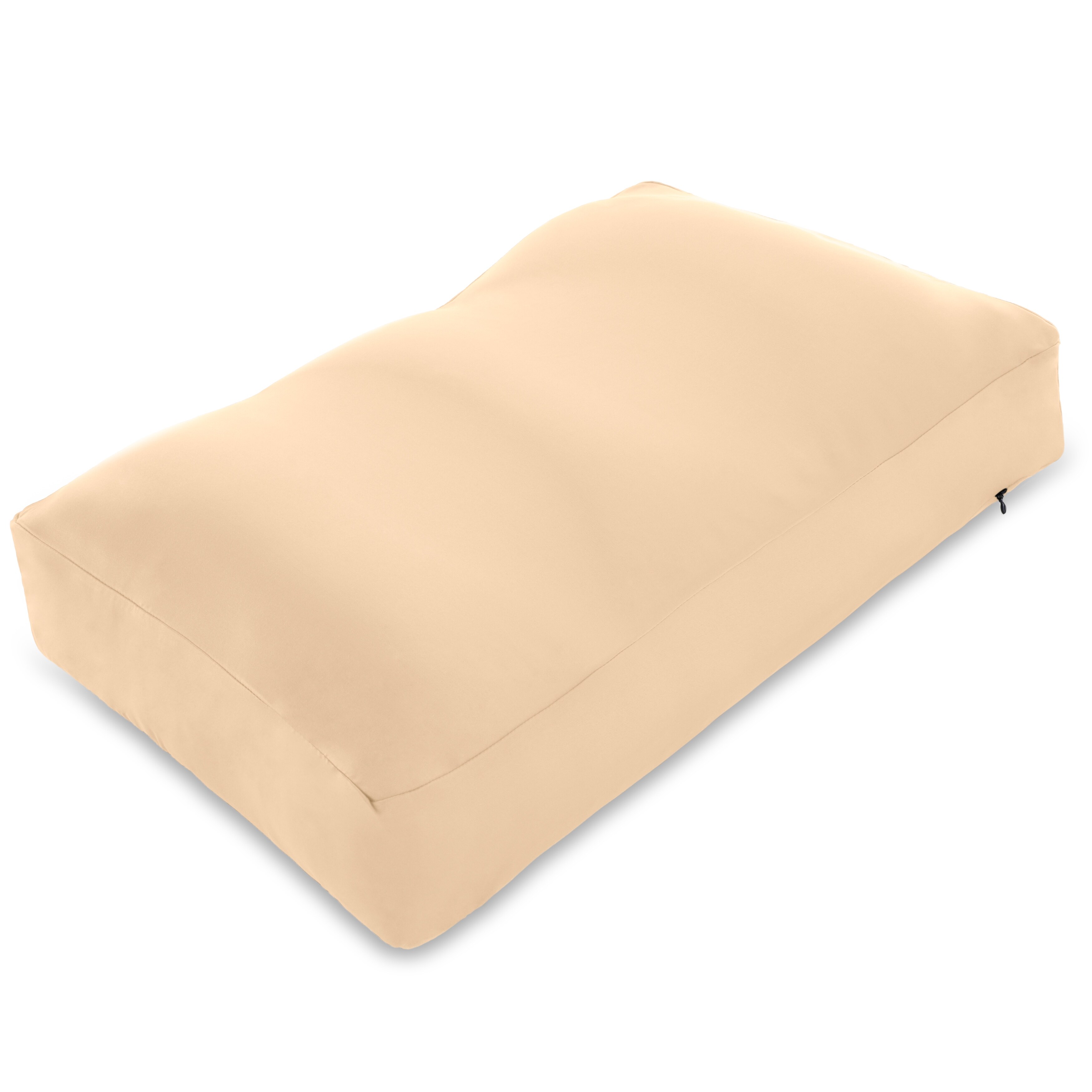 Premium Microbead Pillow Anti Aging Silk like Cover Barely Beige On Sale Bed Bath Beyond 32361584