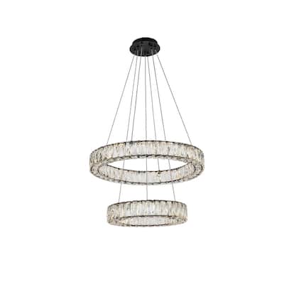 Indigo Home 24 inch LED double ring pendant in black