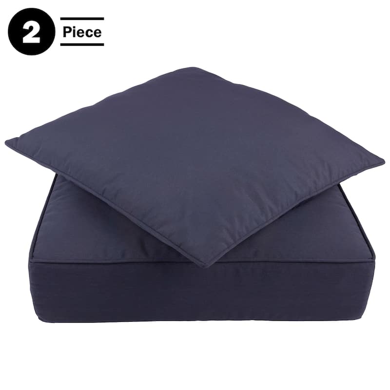 24x24 Outdoor Chair Cushions Removable Covers - Memory Foam Patio Cushions by Lavish Home