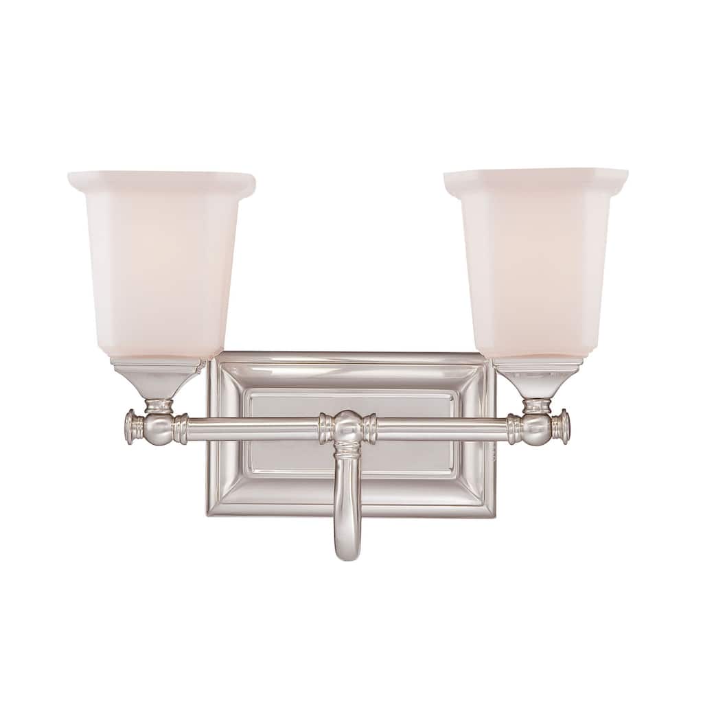 Nicholas 2-Light Bathroom Vanity Light in Brushed Nickel