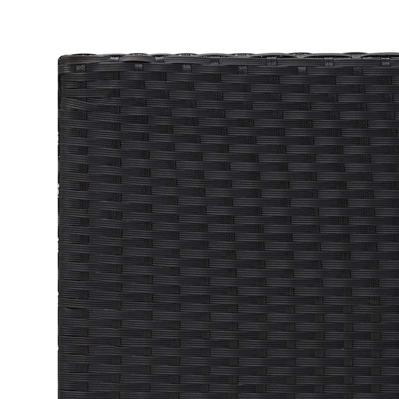 vidaXL Side Table Black/Brown 21.7"x17.7"x19.3" Poly Rattan - 21.7" x 17.7" x 19.3"