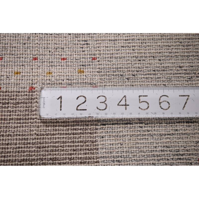 Striped Tribal Gabbeh Indian Area Rug Handmade Wool Carpet - 6'8"x 8'1"