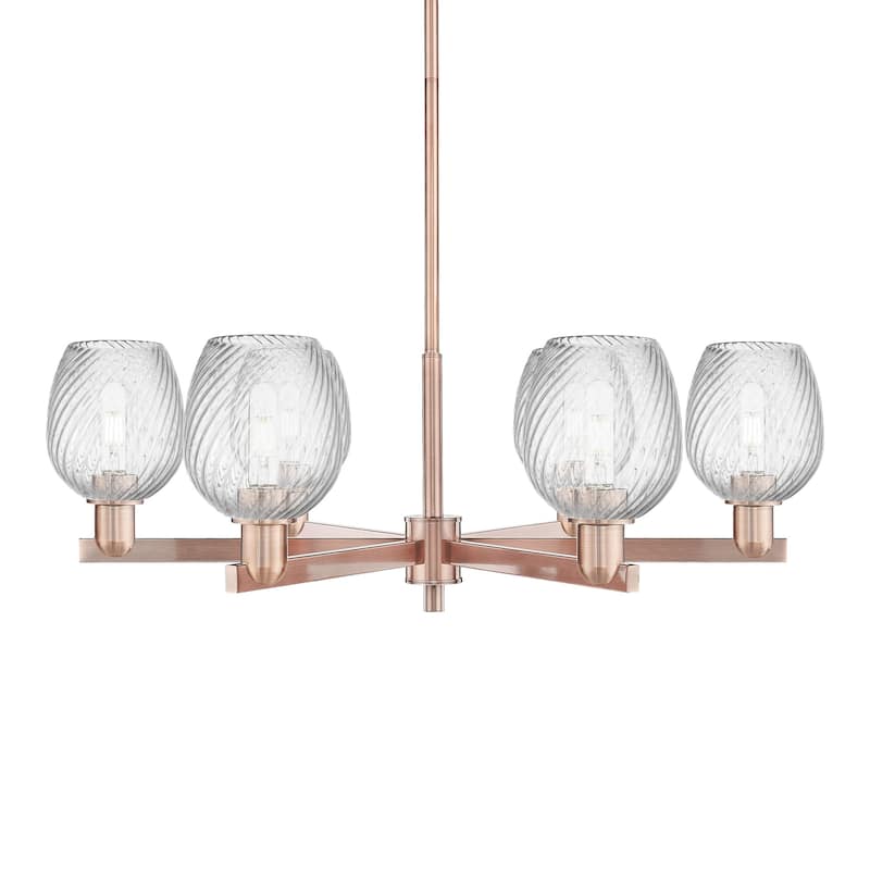 Innovations Lighting 716-6CR-12-36 Salina Chandelier Salina 6 Light - Antique Copper / Clear Spiral Fluted