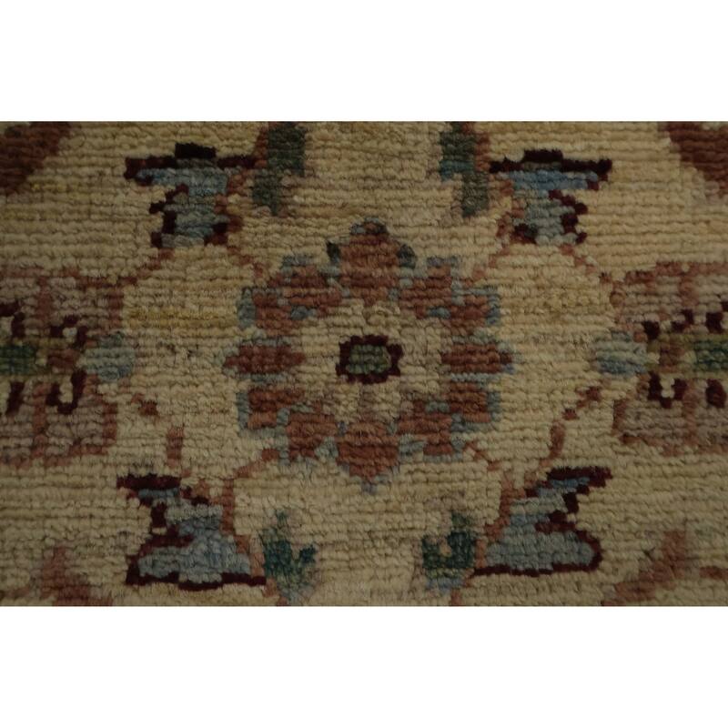 Hand Knotted Oriental 100% Wool Carpet Traditional Floral Beige & Ivories Chobi-Peshawar Area Rug - 2' 10'' X 1' 11''