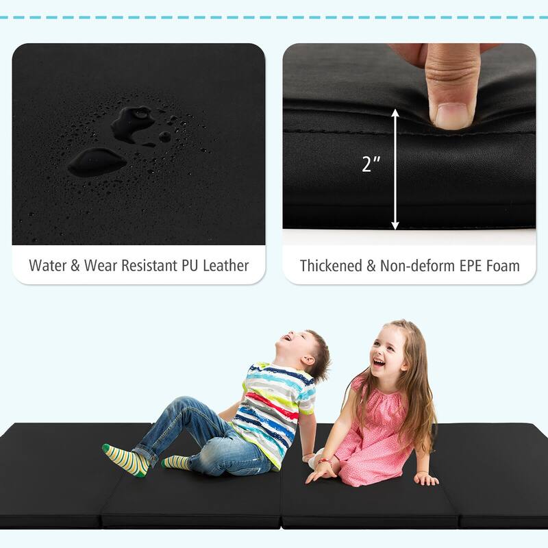 Gymax 8' x 4' x 2'' Folding Gymnastics Mat Tumbling Exercise PU