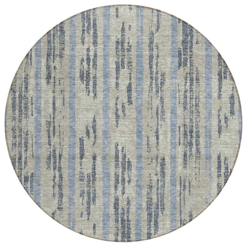 HomeRoots Striped Transitional Rectangle Outdoor Rug