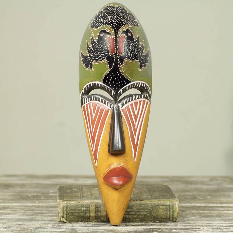 Novica Handmade Eagle African Wood Mask