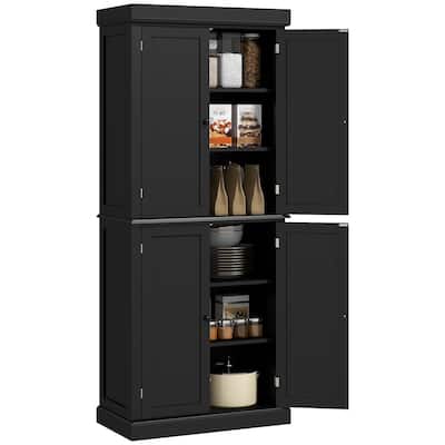 72.5" Kitchen Pantry Storage Cabinet, Freestanding Kitchen Cupboard with 4 Doors and Adjustable Shelves