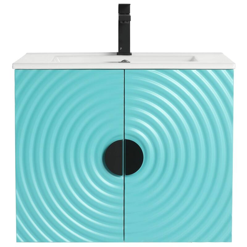 Pellabay Modern Bathroom Vanity with Fluted Circular Doors - Sink Included
