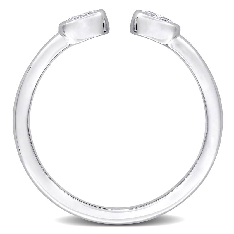 Miadora 3/8ct DEW Created Moissanite Open Ring in Sterling Silver