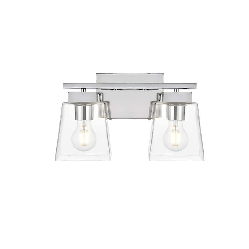 Merlin 1 Light Black and Clear Bath Sconce - Chrome - 14