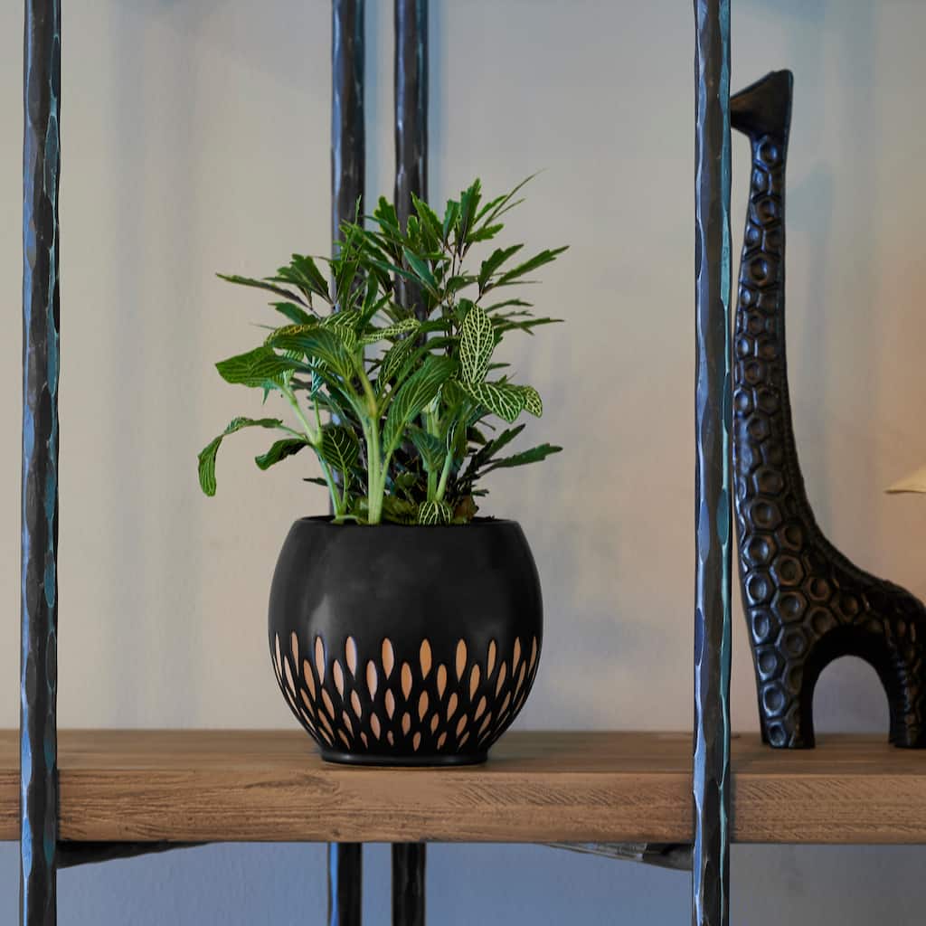 Southern Patio Ava Brown Ceramic 6.1-inch Planter