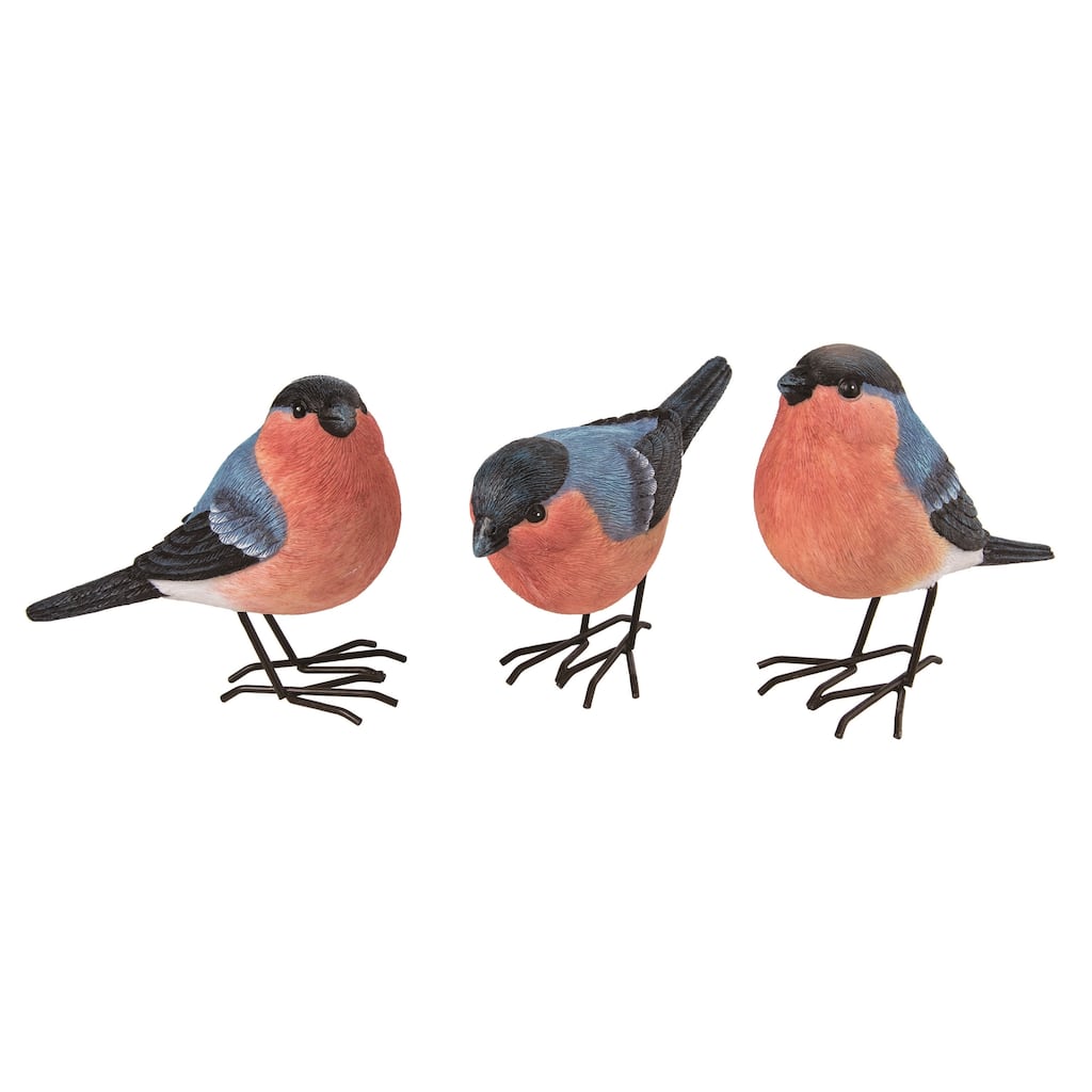 Transpac Resin 5.5" Multicolor Spring Finch Group Set of 3
