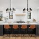 preview thumbnail 1 of 5, The Gray Barn Heavenly Winds 5-light Height Adjustable Glass Jar Chandeliers Kitchen Island - W25"xH23.5"