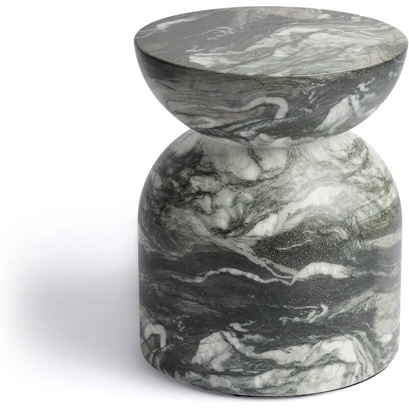 Studio London Marble Effect Side Table and Selene Stool with No assembly - Wood