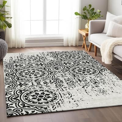 Premium Washable Super Soft Vanishing Medallion Mayfield Rug