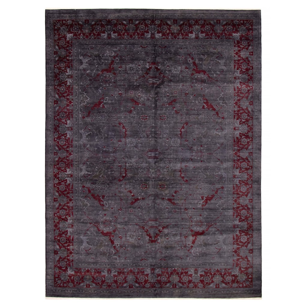 ECARPETGALLERY Hand-knotted Vibrance Grey Wool Rug - 9'0 x 12'0