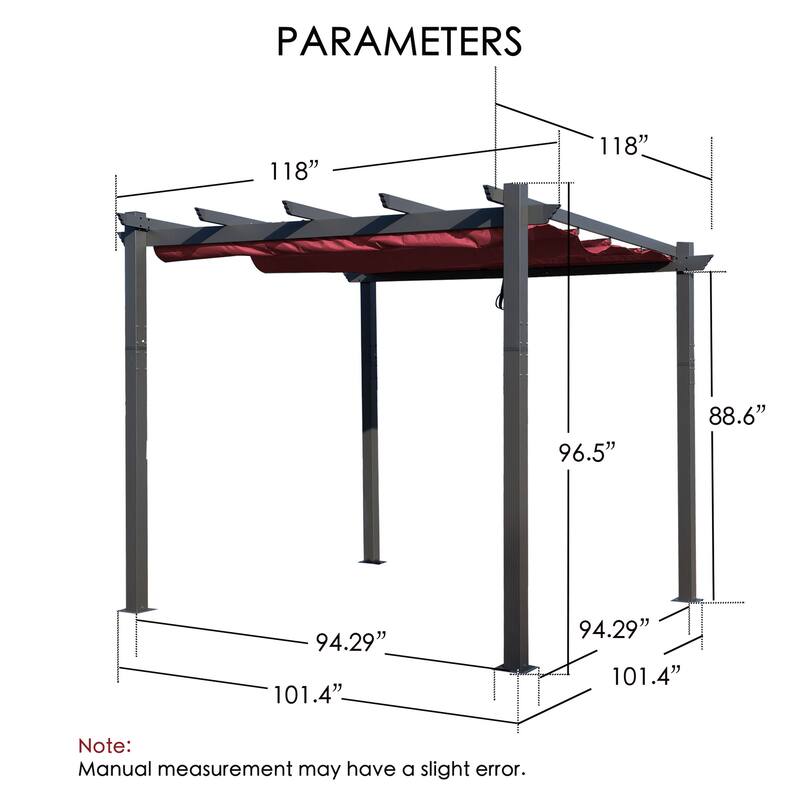 Kozyard Atlantics Outdoor 10'x13' Extra Large BBQ Grill Pergola with Sun Shade Gazebo Canopy