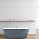preview thumbnail 11 of 13, Altair Szany 67" x 32" Flatbottom Freestanding Acrylic Soaking Bathtub in Matte Gray with Drain and Overflow