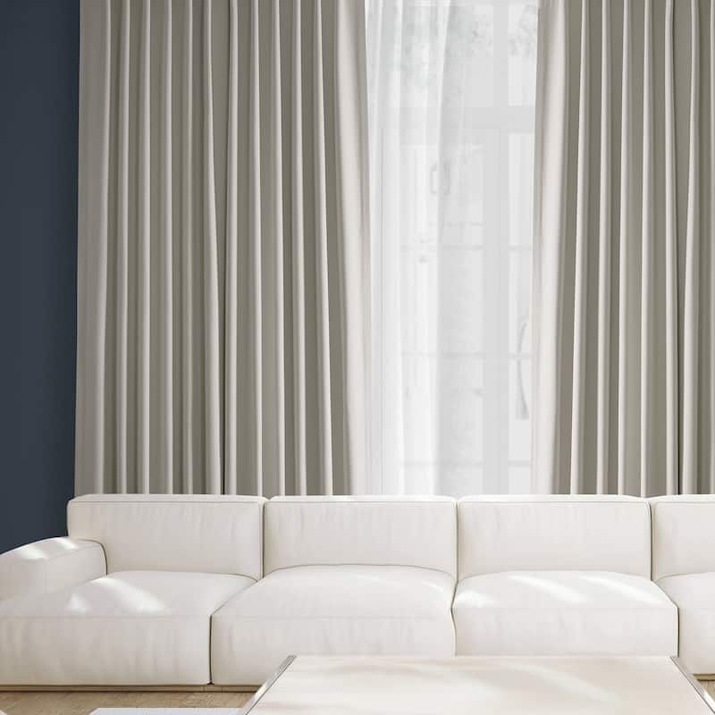 Exclusive Fabrics Faux Linen Extra Wide Room Darkening Curtains (1 Panel)