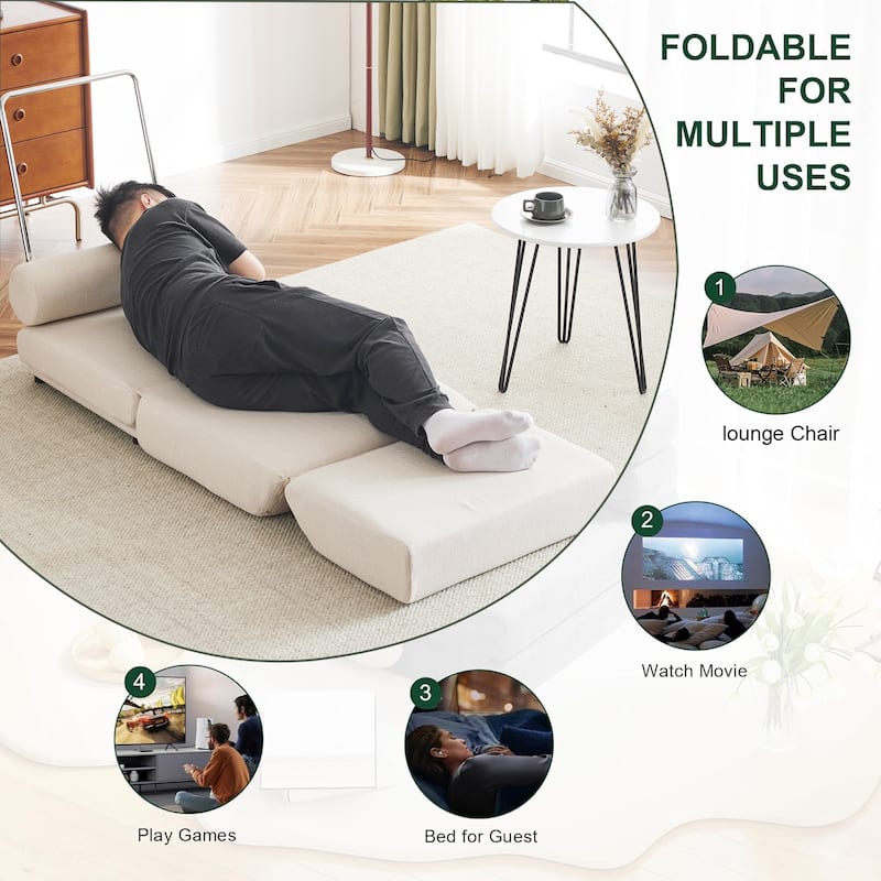 Portable Foldable Single Sofa Chair with Pillow