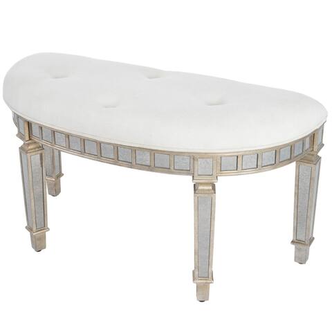 Handmade Butler Garbo Mirrored Demilune Bench (China)
