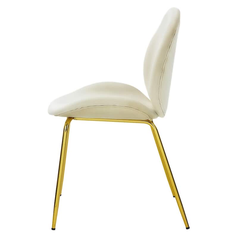 Set of 2 Velvet Accent Chairs with Gold Metal Legs - 19" x 21.5" x 34" (L x W x H)