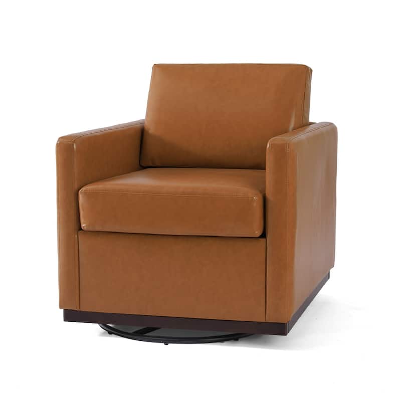 uixe Modern Upholstered Swivel Accent Chair with Pocket Spring Seat