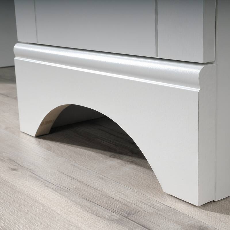 Engineered Wood Transitional Computer Desk Slide-Out Keyboard Tray