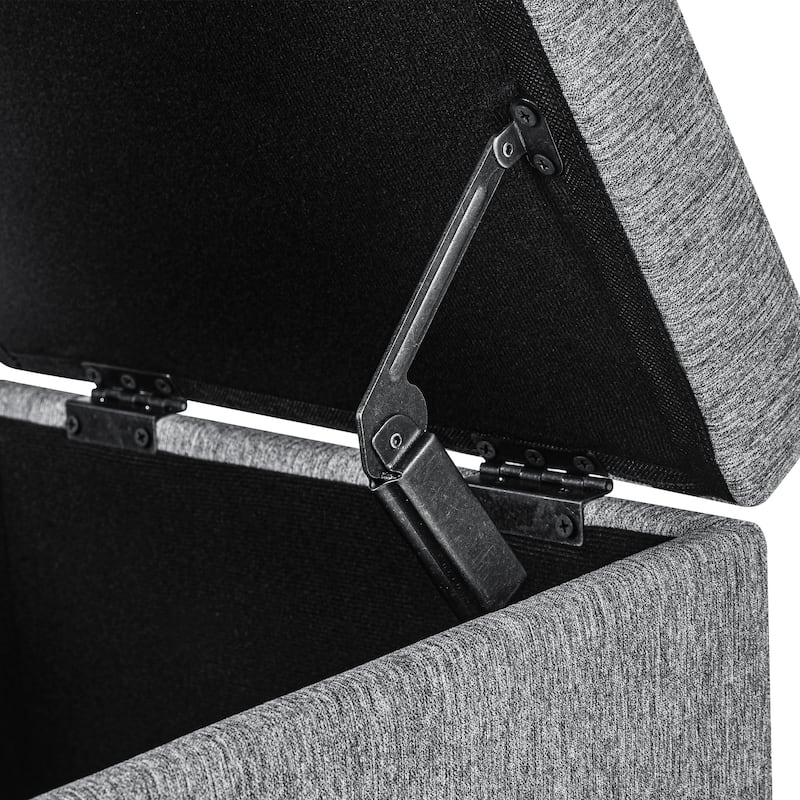 Adeco Faux Leather Tufted Flip Top Storage Ottoman