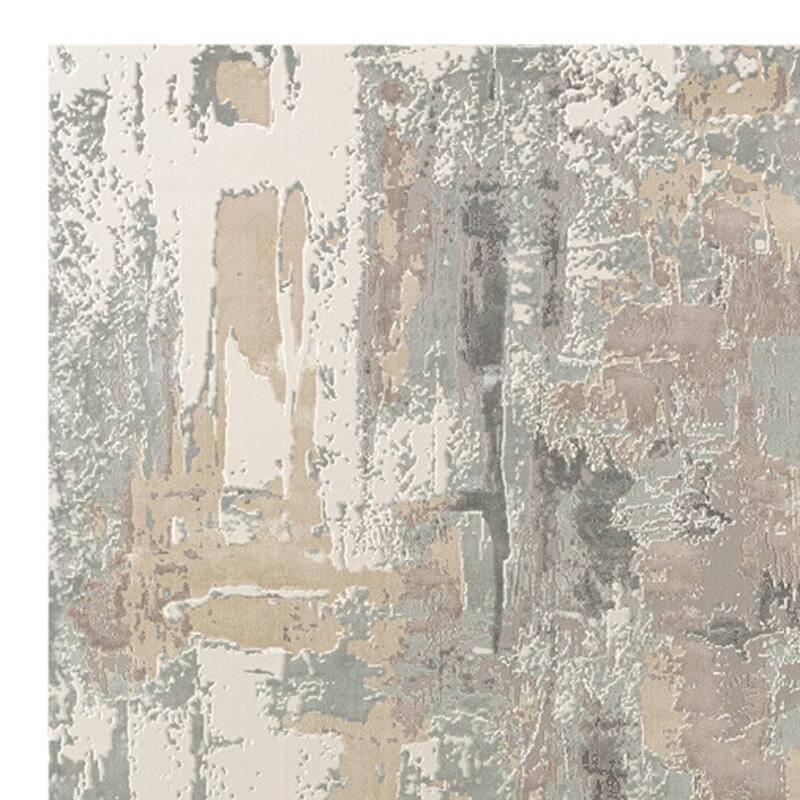 HomeRoots Abstract Modern Runner Area Rug - 96.00 in. x 29.00 in. x 0.26 in.