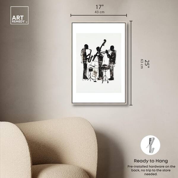 dimension image slide 12 of 24, Bebop II Black Art Canvas Print by Art Remedy