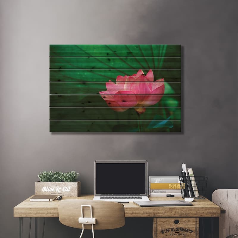 Ohga Lotus, Sankei-en (Sankei Garden), Yokohama, Kanagawa Prefecture, Japan Print On Wood by Rob Tilley - Multi-Color