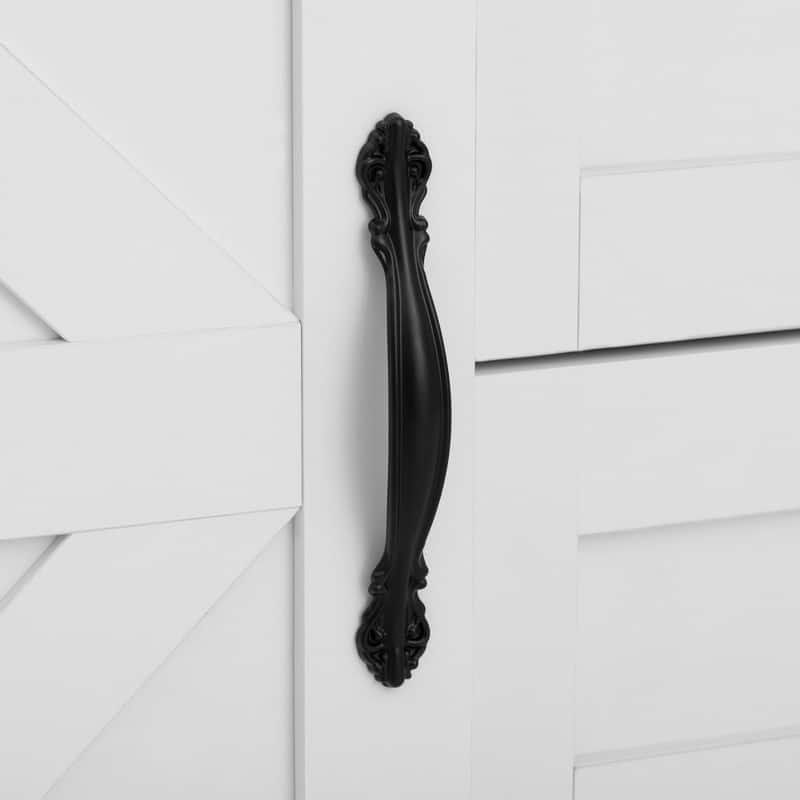 Farmhouse 55.1" Sideboard with Sliding Barn Doors and Storage Drawers, Wood Buffet Table with Power Outlet