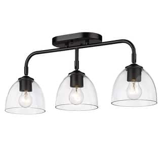Golden Lighting Roxie 3-light Semi-Flush Mount in Matte Black