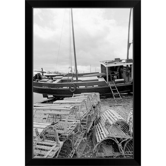 "Fishing time" Black Framed Print