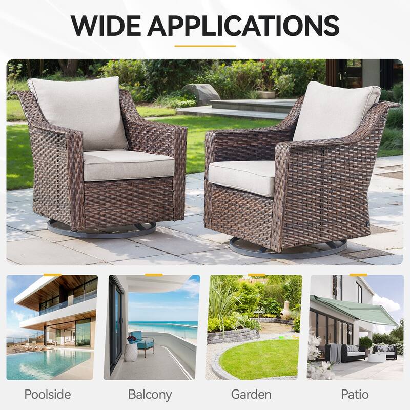 Wicker Outdoor Swivel Rocker Patio Chairs